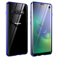 Samsung Galaxy S10 Magnetisches Cover mit Panzerglas - Blau