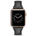 Apple Watch Series 9/8/SE (2022)/7/SE/6/5/4/3/2/1 Schmales Lederband - 41mm/40mm/38mm - Schwarz