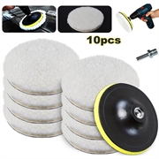 10-teiliges Polierpad-Set aus Wolle für Auto und Boot - 3"