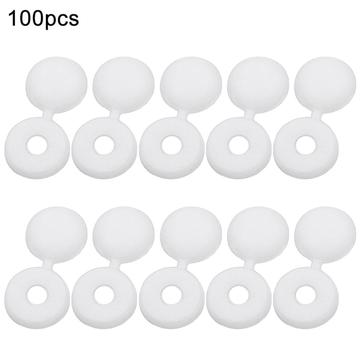 100 Stk. Scharnier-Schraubabdeckkappen aus Kunststoff - Weiß