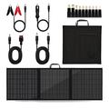 100W tragbares 3-fach-Solarpanel und Ladegerät für Camping und Wandern - IP65 - Schwarz