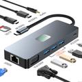 11-in-1-Multiport-USB-C-Hub-Dockingstation mit HDMI/DP/VGA/USB-C/USB-A/SD/TF