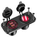 12V/24V USB-Ladegerät mit zwei QC 3.0-Anschlüssen und Zigarettenanzünder-Stecker für Auto, Boot und Wohnmobil - rot