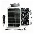 12-V-Solarmodul mit zwei 120-mm-Abluftventilatoren zur Belüftung von Tierkäfigen – 10W