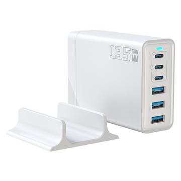135W GaN-Desktop-Ladegerät / 6-Port-Hochgeschwindigkeits-Ladestation - 3x USB-C, 3x USB-A