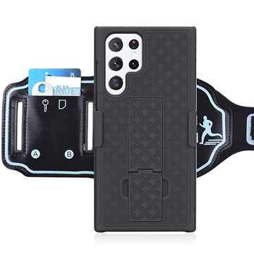 2-in-1 Abnehmbares Samsung Galaxy S22 Ultra 5G Sportarmband - Schwarz