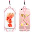 2-in-1-Nackenband mit Silikonhülle für Smartphone - 6.5" - Pink