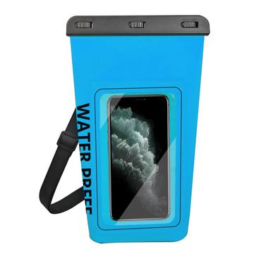 Wasserdichter 2-Liter-Trockenbeutel mit Touchscreen-Smartphone-Tasche - Blau