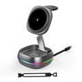 3-in-1-Magnet-Ladestation mit RGB-Beleuchtung – 15W – Gunmetal