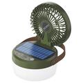 3-in-1-Solar-Camping-Ventilator mit Beleuchtung und 3000-mAh-Powerbank - Armeegrün