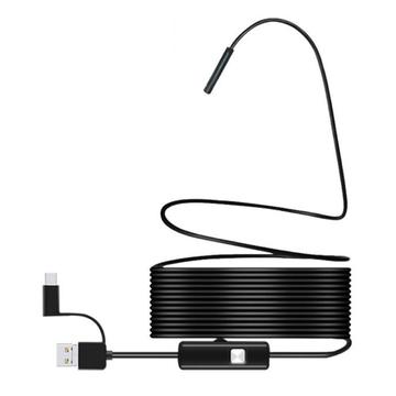 3-in-1 wasserdichte 7mm Endoskopkamera für Mobiltelefone - USB, MicroUSB, Typ-C - 1m