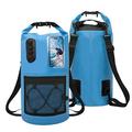 30-Liter-Rucksack, wasserdicht, mit durchsichtiger Touch-Tasche für das Handy - Blau