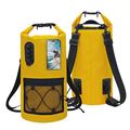 30-Liter-Rucksack, wasserdicht, mit durchsichtiger Touch-Tasche für das Handy - Gelb