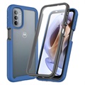 360 Schutz Motorola Moto G51 5G Hülle - Blau / Durchsichtig