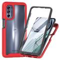 360 Schutz Motorola Moto G62 5G Hülle - Rot / Durchsichtig