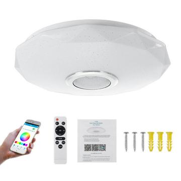 36W Smart LED-Deckenleuchte mit Fernbedienung / Bluetooth-Lautsprecher - Diamantform