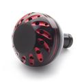 38-mm-Power-Knopf aus Aluminiumlegierung für Angelrollen von DAIWA und SHIMANO - Schwarz / Rot