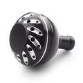 38-mm-Powerknopf aus Aluminiumlegierung für Angelrollen von DAIWA und SHIMANO - Schwarz / Silber