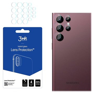 3MK Hybrid Samsung Galaxy S22 Ultra 5G Kameraobjektiv Panzerglas - 7H - 4 Stck.