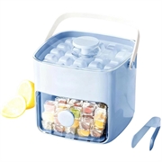 Eiswürfelform mit 48 Fächern, doppelter Schicht, Aufbewahrungsschublade und Eiszange - Blau
