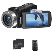 4K Ultra HD Digitaler Camcorder mit Fernbedienung - 80MP, 18X Digital Zoom - Schwarz