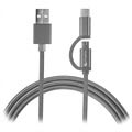 4smarts ComboCord Fabric MicroUSB & Typ-C Kabel - 1m