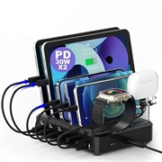 Universal-Ladestation mit 6 Anschlüssen 018-3PD-2 - 110W - Schwarz