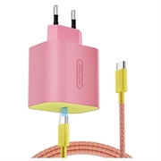 Nintendo Switch 2/Lite/OLED 60-W-PD-Schnellladegerät mit USB-C-Anschluss und 2m langem Kabel - Rosa