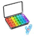 A-470 Wöchentlicher Tabletten-Spender mit 28 Fächern - transparent schwarz