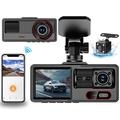 A16 3-Kanal-Dashcam - 1080p vorne, 720p Innenraum/hinten, WLAN, G-Sensor - Schwarz