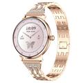 AK107 Damen-Smartwatch mit Strass-Stahlarmband - Roségold