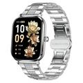 AK108 1.82" Damen-Smartwatch mit Strassarmband - Silber