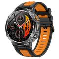 AK125 1.7" Smartwatch - Bluetooth-Telefonie, Herzfrequenzmessung, SpO2, Taschenlampe, IP68 - Schwarz / Orange