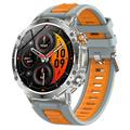 AK125 1.7" Smartwatch - Bluetooth-Telefonie, Herzfrequenzmessung, SpO2, Taschenlampe, IP68 - Silber / Orange