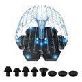 AS22D3 Solar-Schwimmbrunnenpumpe mit 12 LED-Leuchten - Schwarz