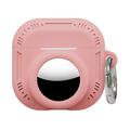 AirPods 5/4/AirTag 2-in-1-Silikonhülle mit Karabinerhaken – Rosa