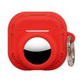 AirPods 5/4/AirTag 2-in-1-Silikonhülle mit Karabiner – Rot