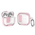 AirPods 4 Hybrid-Schutzhülle mit Verschluss und Haken - Pink / Durchsichtig