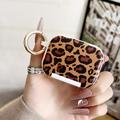 AirPods Pro 3 Leopard Print Etui mit Telefonständer und Schminkspiegel - Weißer Rand