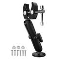 Aluminium-Halterung für Trolling-Motor-Stabilisator mit 1" Kugelkopfklemme für Boote und Kajaks - Schwarz