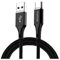 Amorus Aluminium-geflochtenes USB-C-Kabel aus Aluminiumlegierung - 1 m - Schwarz