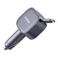 Anker Nano 75W Autoladegerät mit einziehbarem USB-C-Kabel und USB-C-Anschluss - Grau