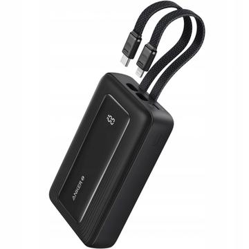 Anker PowerCore 10000mAh Power Bank mit integriertem USB-C und Lightning Kabel - 30W - Schwarz