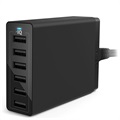 Anker PowerPort 6 Fast Wand-ladegerät mit Schnellladefunktion - 6 x USB, 60W - Schwarz