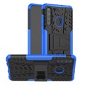 Samsung Galaxy A21 Rutschfeste Hybrid Hülle mit Ständer - Blau / Schwarz