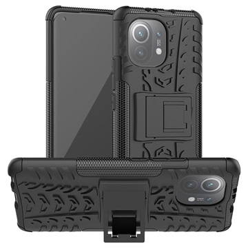 Anti-Rutsch Xiaomi Mi 11 Pro Hybrid Hülle mit Ständer - Schwarz