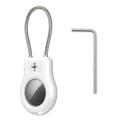 Apple AirTag/AirTag 2 Tasche mit Edelstahl-Drahtbügel - Weiß