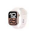 Apple Watch 10 GPS MWWH3QN/A - Aluminium, hellrotes Sportband, S/M, 42mm - Roségold
