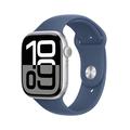 Apple Watch 10 GPS MWWL3QN/A - Aluminium, Denim Sportband, S/M, 46mm - Silber