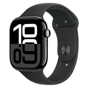 Apple Watch 10 GPS MWWQ3QN/A - Aluminium, schwarzes Sportband, M/L, 46mm - Tiefschwarz